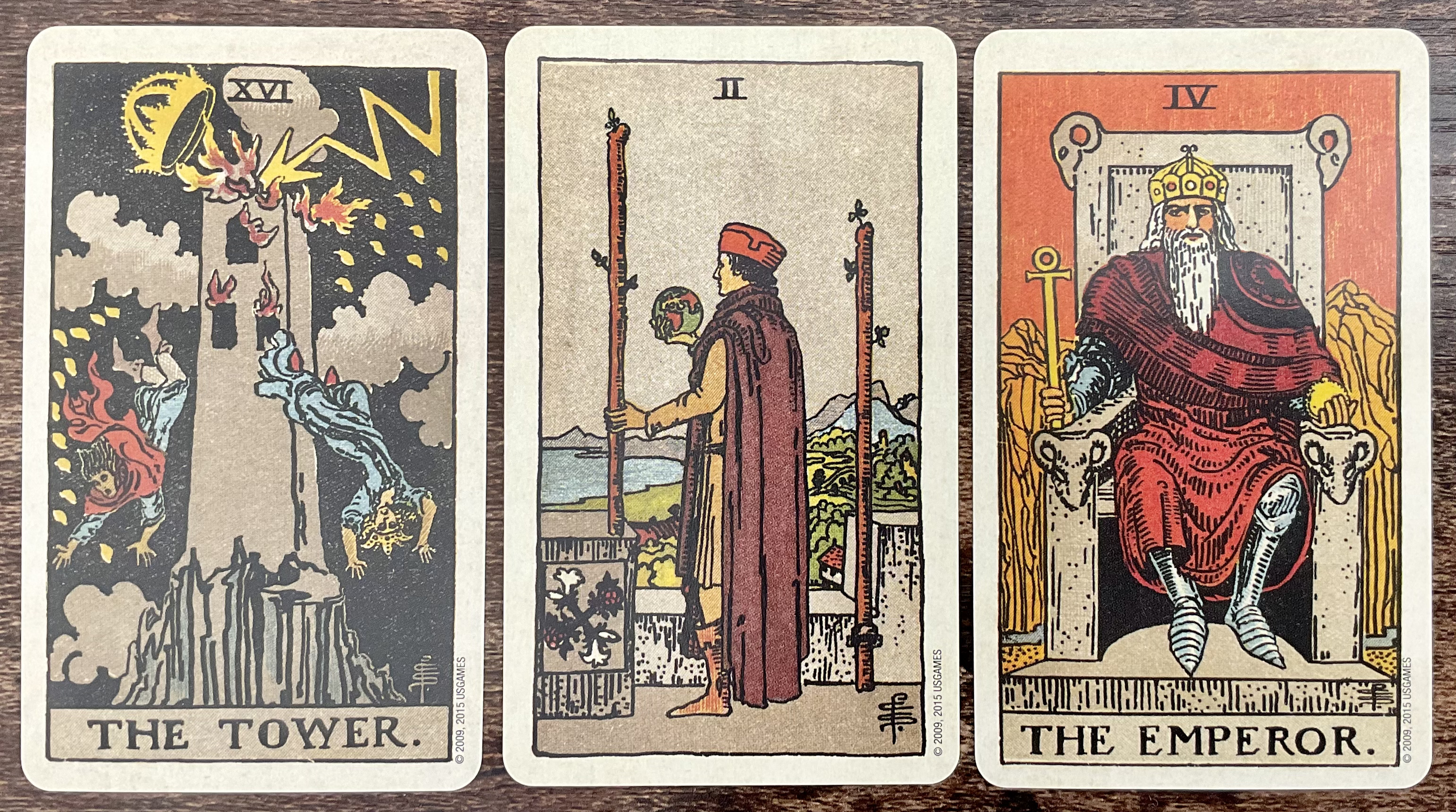 Two of Wands with associated majors